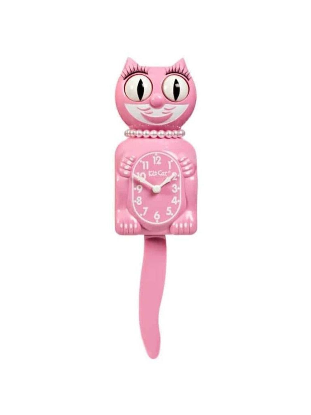 RETIRED urban outfitters Pink Satin Lady Kit Cat Klock - Picture 1 of 5